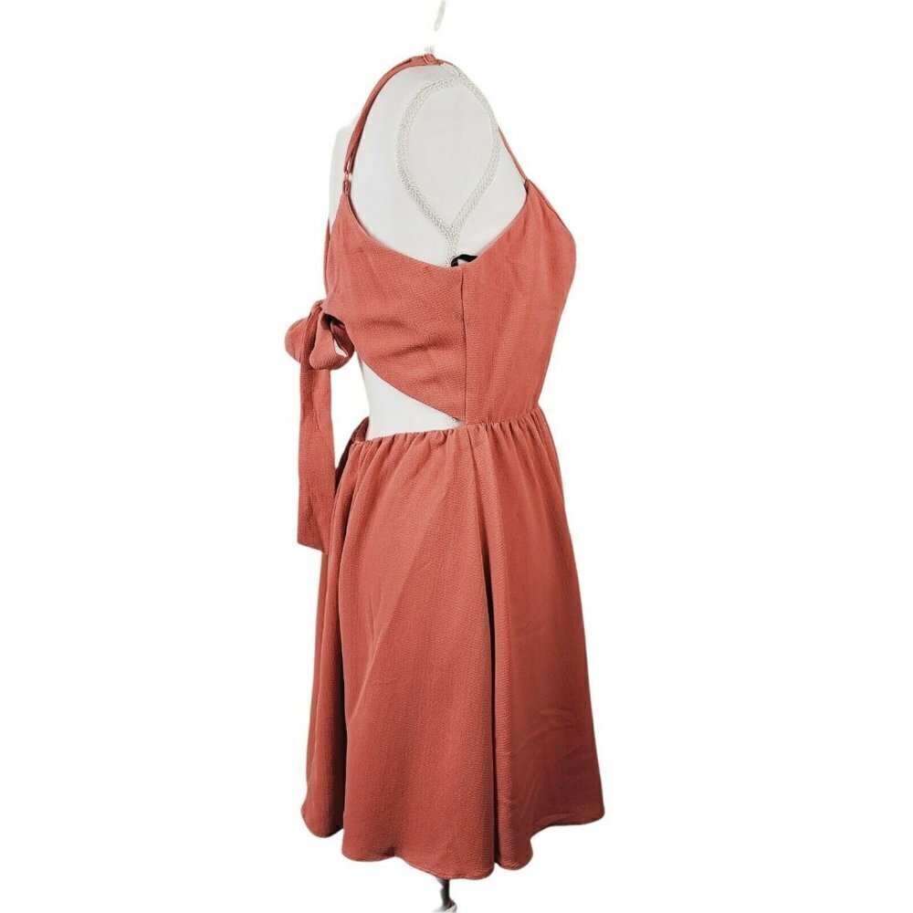 B. Darlin Summer Dress Spaghetti Straps Rusty Coral Tie Back Women's Juniors NWT - Picture 6 of 9